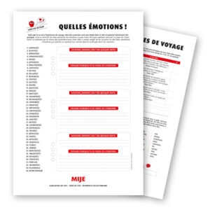 Fiche Emotions du voyage scolaire